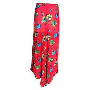 Womens True Destiny Gorgeous Vibrant Red Floral Print Pallazo Pants - Sz XL